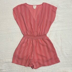 NEW. Harper Heritage pink striped romper - XS